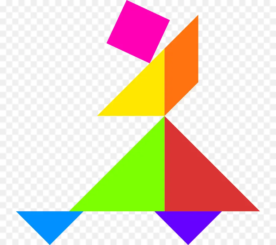 Tangram Berwarna Warni，Bentuk PNG