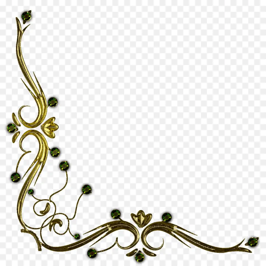 Desain Bunga Emas，Ornamen PNG