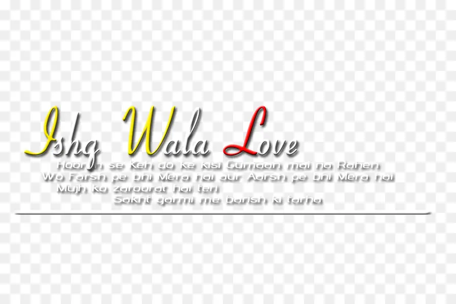 Teks Cinta Ishq Wala，Romantis PNG