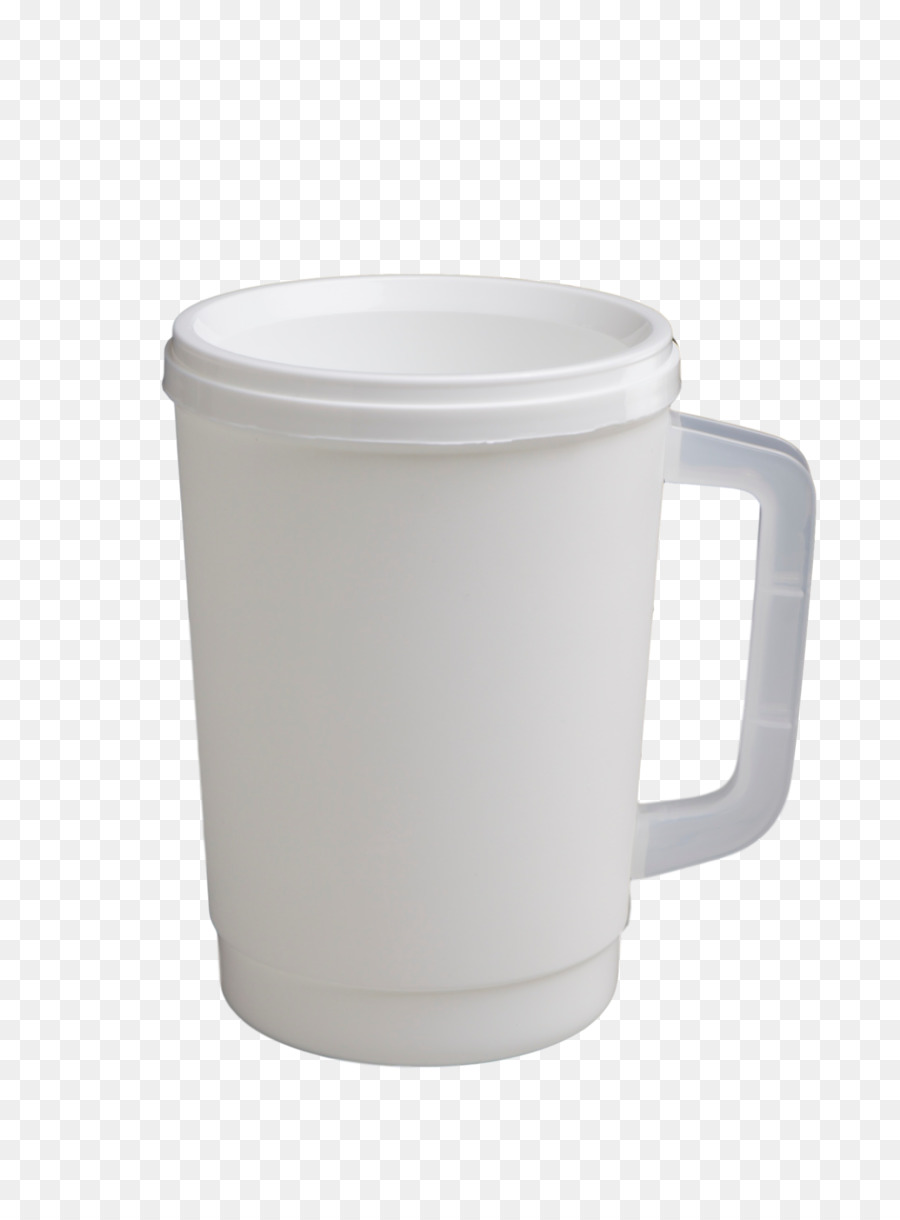 Mug Putih Dengan Gagang Merah，Cangkir PNG