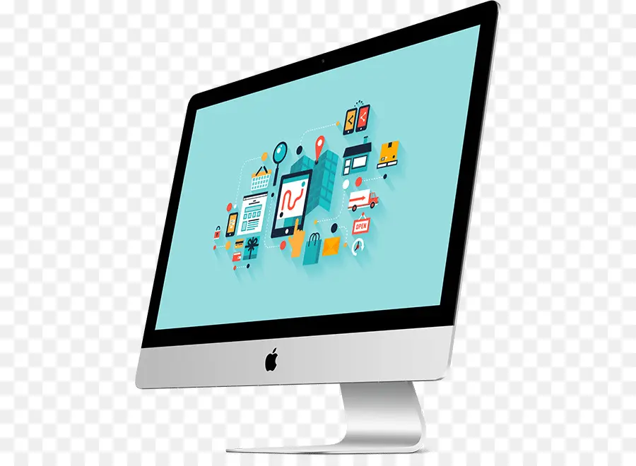 Imac Dengan Ikon Digital，Teknologi PNG