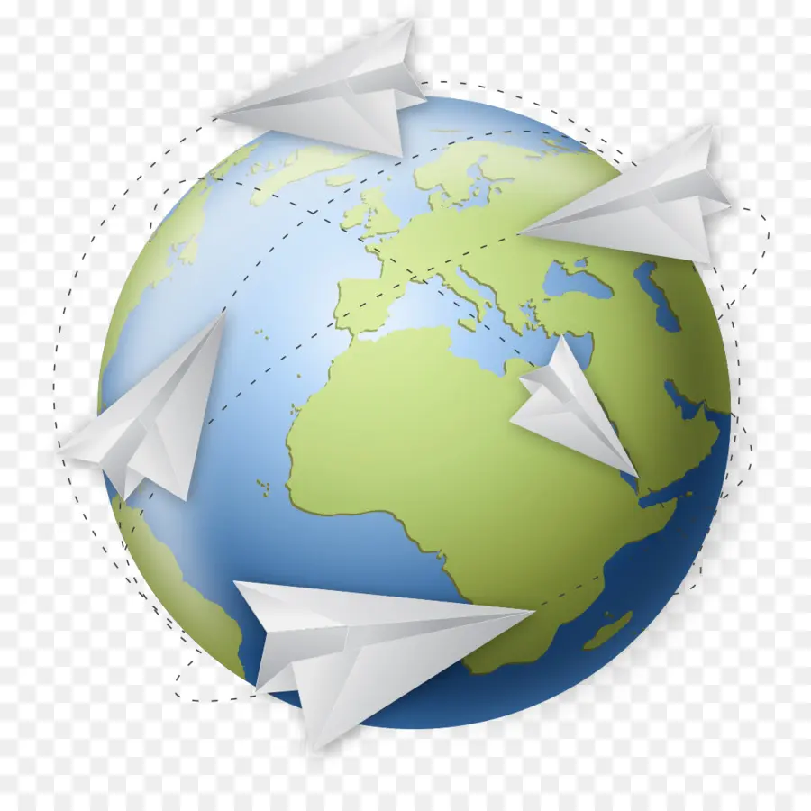 Globe Dengan Pesawat Kertas，Bumi PNG