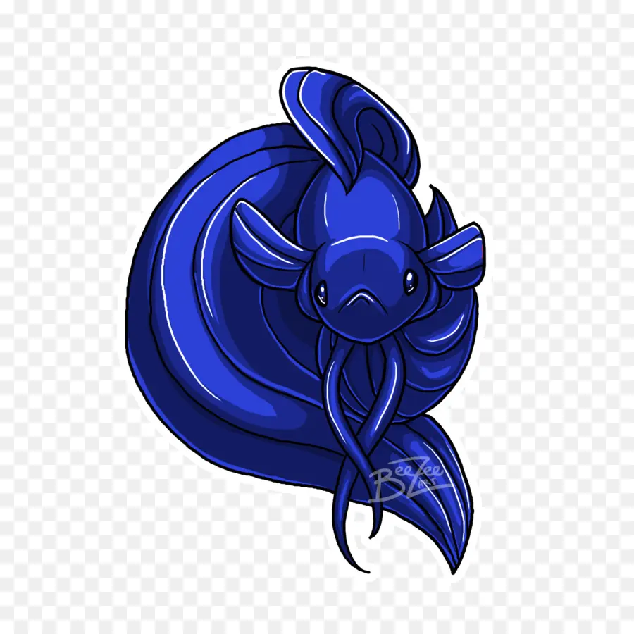 Ikan Biru，Kartun PNG