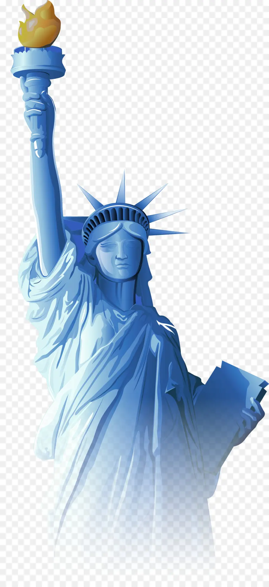 Siluet Patung Liberty，New York PNG