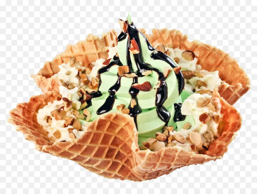 Mangkuk Wafel Es Krim，Es Krim PNG