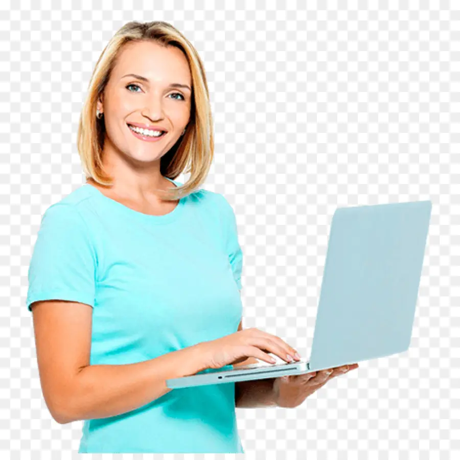 Wanita Dengan Laptop，Laptop PNG