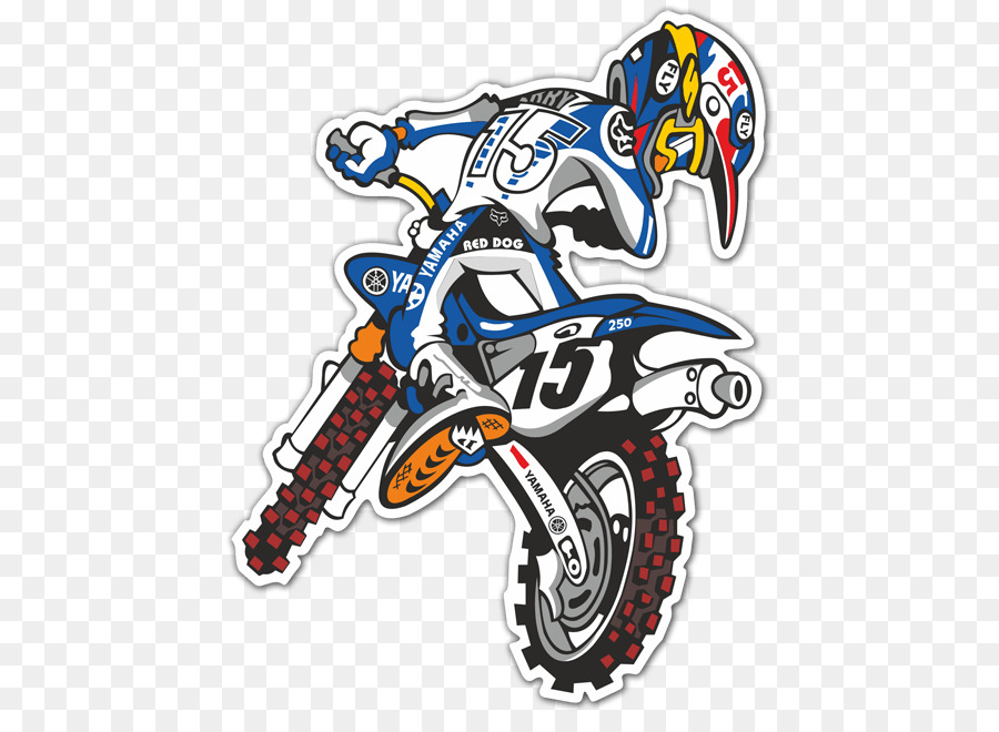 Motocross Sepeda Motor Stiker Gambar Png