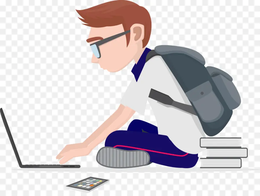 Siswa Dengan Laptop，Ransel PNG