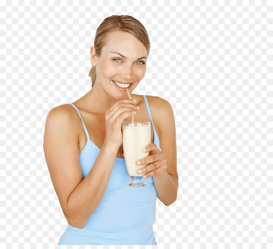 Wanita Minum Milkshake，Jerami PNG