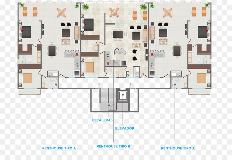 Denah Lantai Penthouse，Apartemen PNG