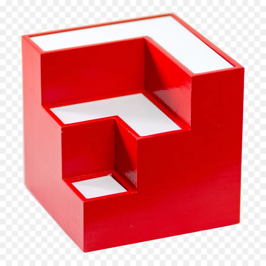 Bentuk Geometris Merah，3d PNG