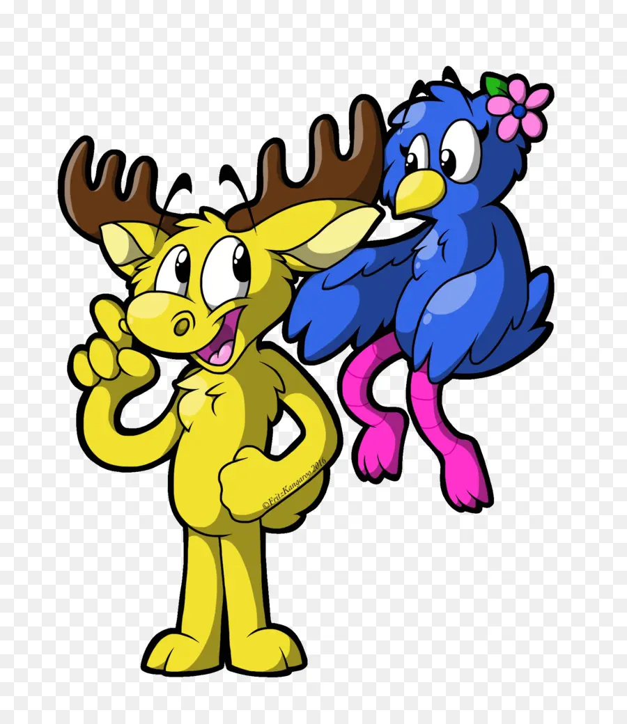 Rusa Kuning Dan Burung Biru，Hewan PNG