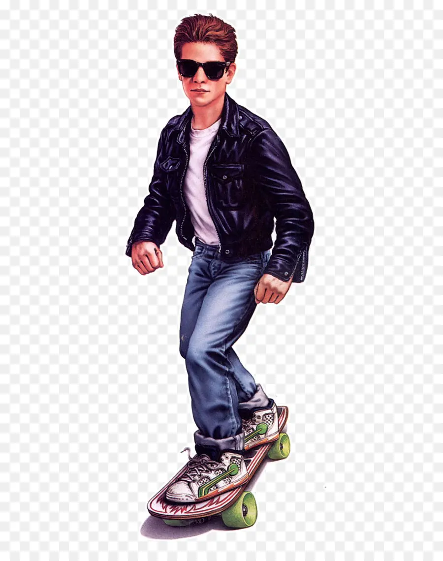 Pemain Skateboard，Jaket Kulit PNG