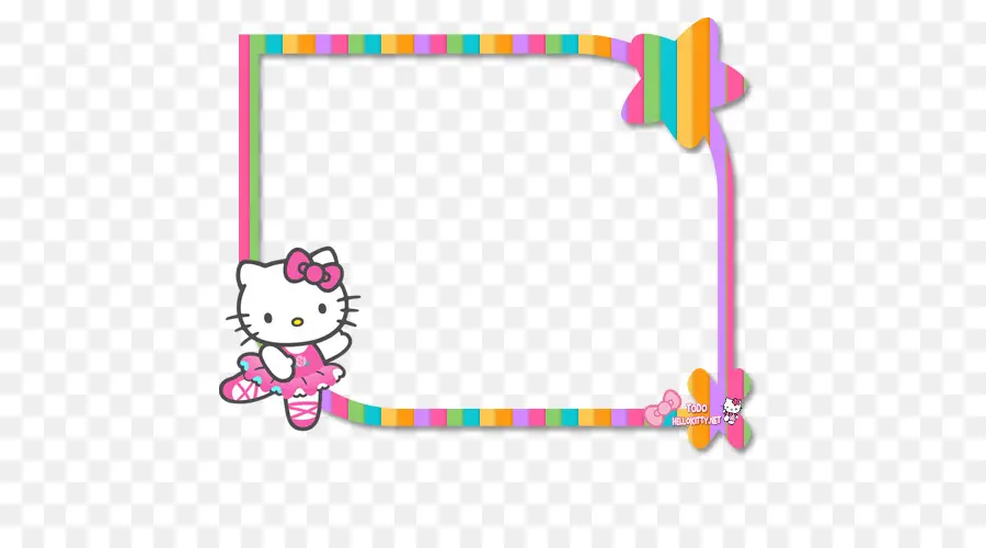 Bingkai Hello Kitty，Berwarna Warni PNG