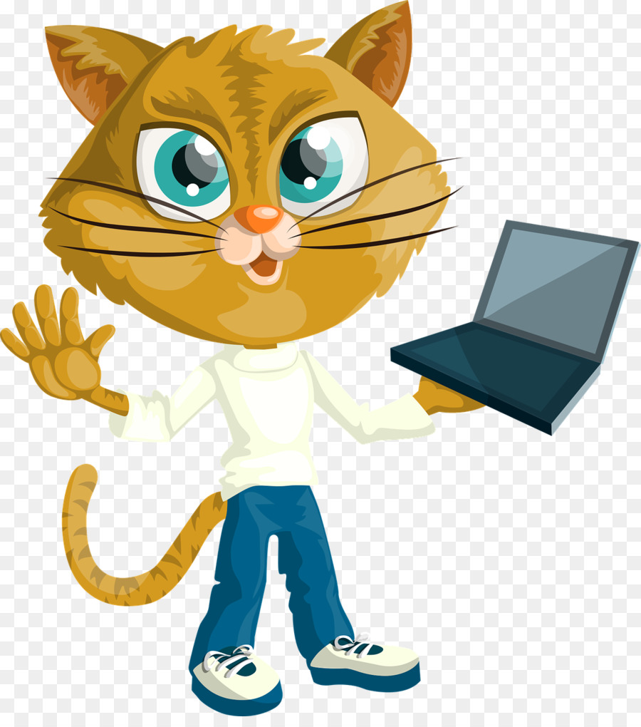 Kucing，Laptop PNG