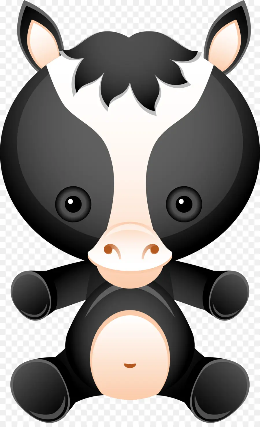 Sapi Hitam Putih Yang Lucu，Kartun PNG