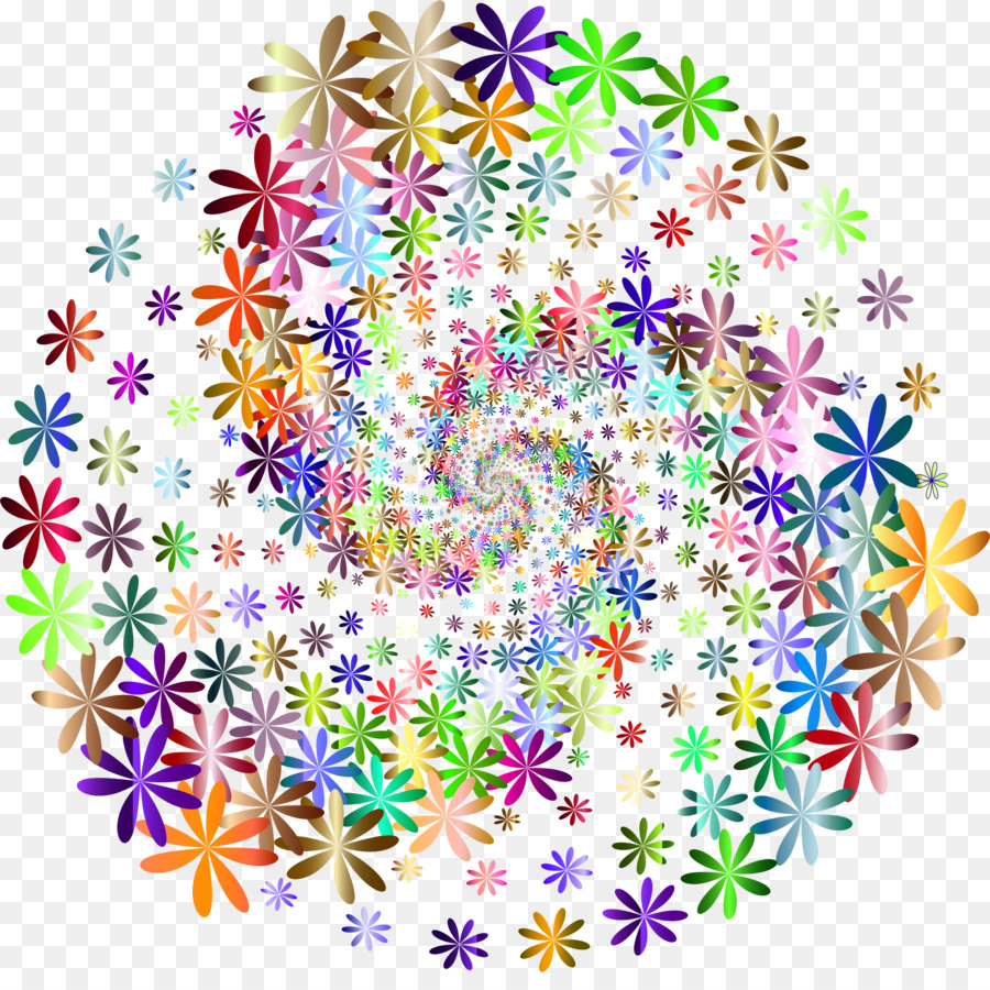 Spiral Berwarna Warni，Bunga PNG