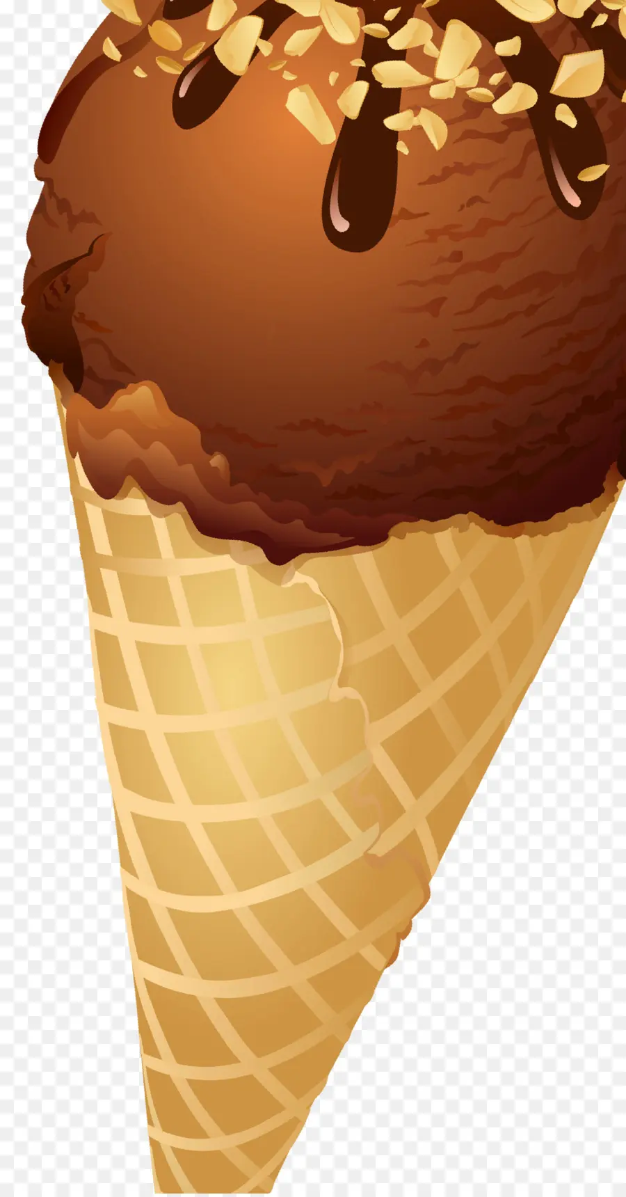 Es Krim Coklat，Kerucut PNG