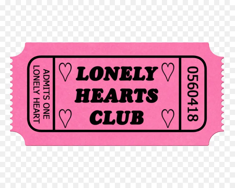 Tiket Klub Lonely Hearts，Tiket PNG