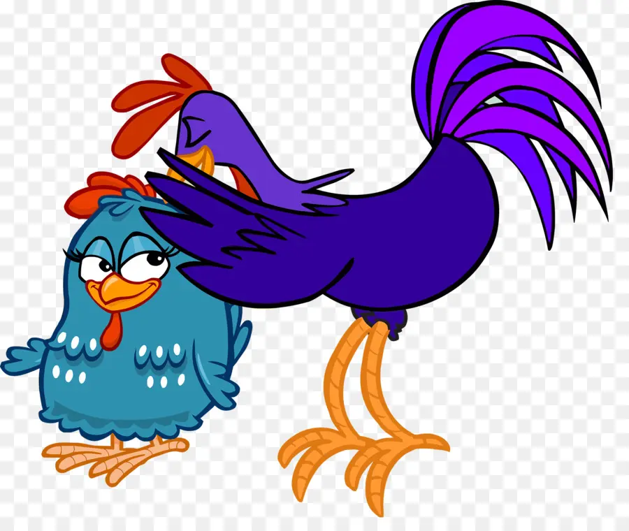 Ayam Biru Dan Ungu，Kartun PNG