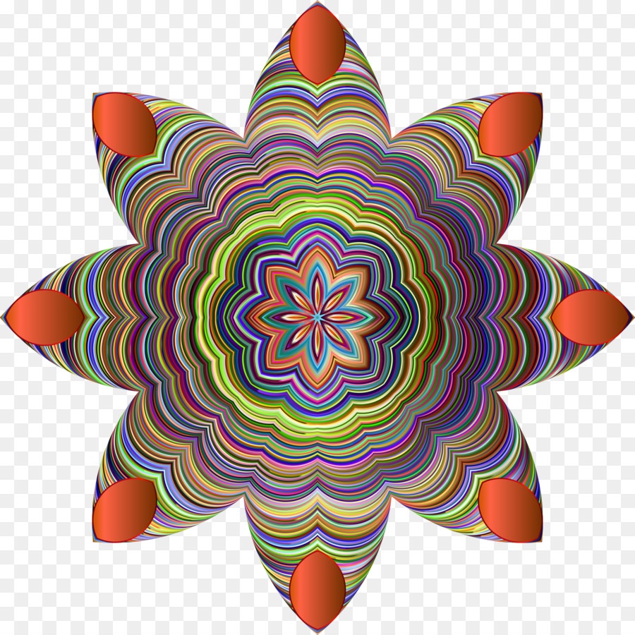 Mandala Berwarna Warni，Bunga PNG