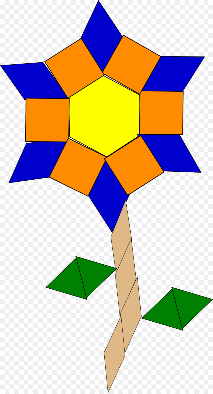 Bunga Geometris，Berwarna Warni PNG