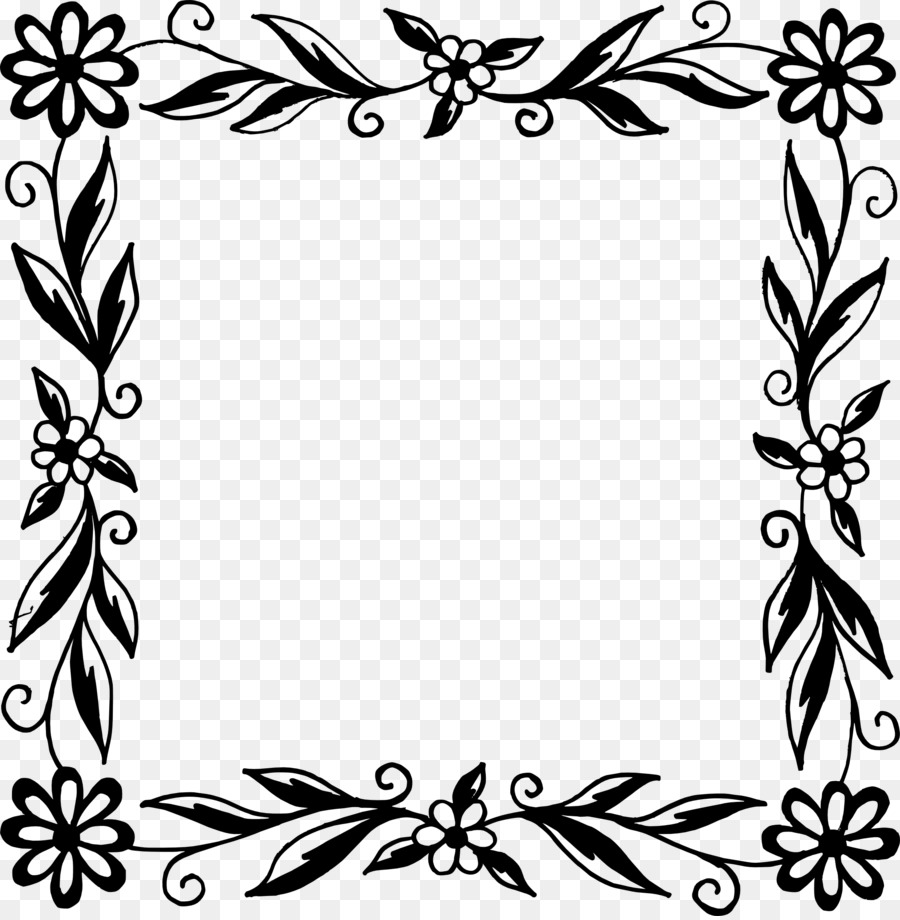  Frame Bunga Hitam Putih  Png Trend Pict