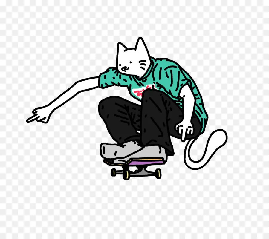 Kucing Skateboard，Sepatu Luncur PNG