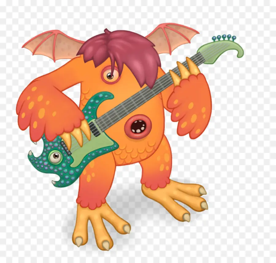 Monster Oranye Dengan Gitar，Musik PNG