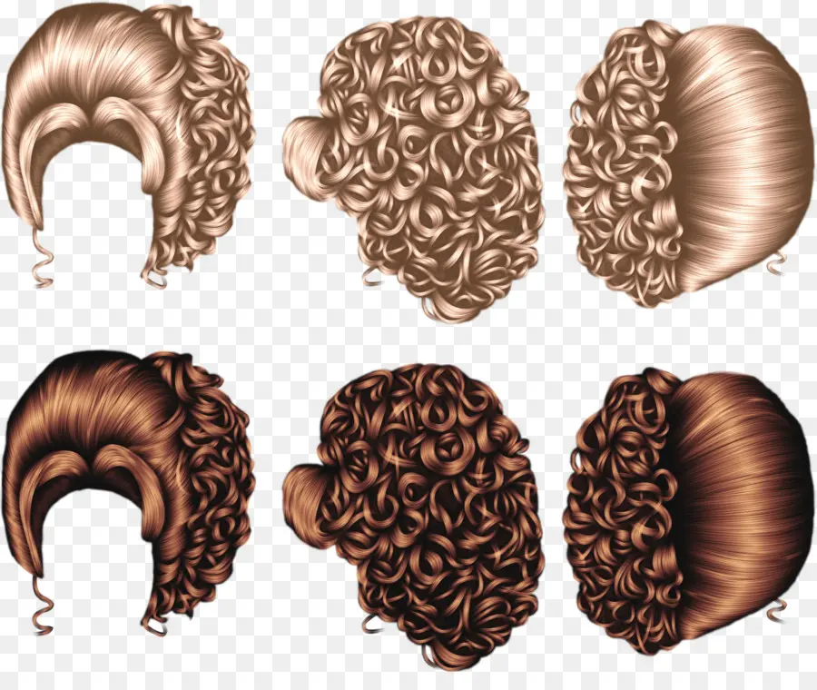 Wig Keriting，Rambut PNG