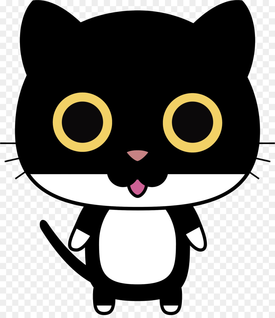 Kucing Kartun，Hitam PNG