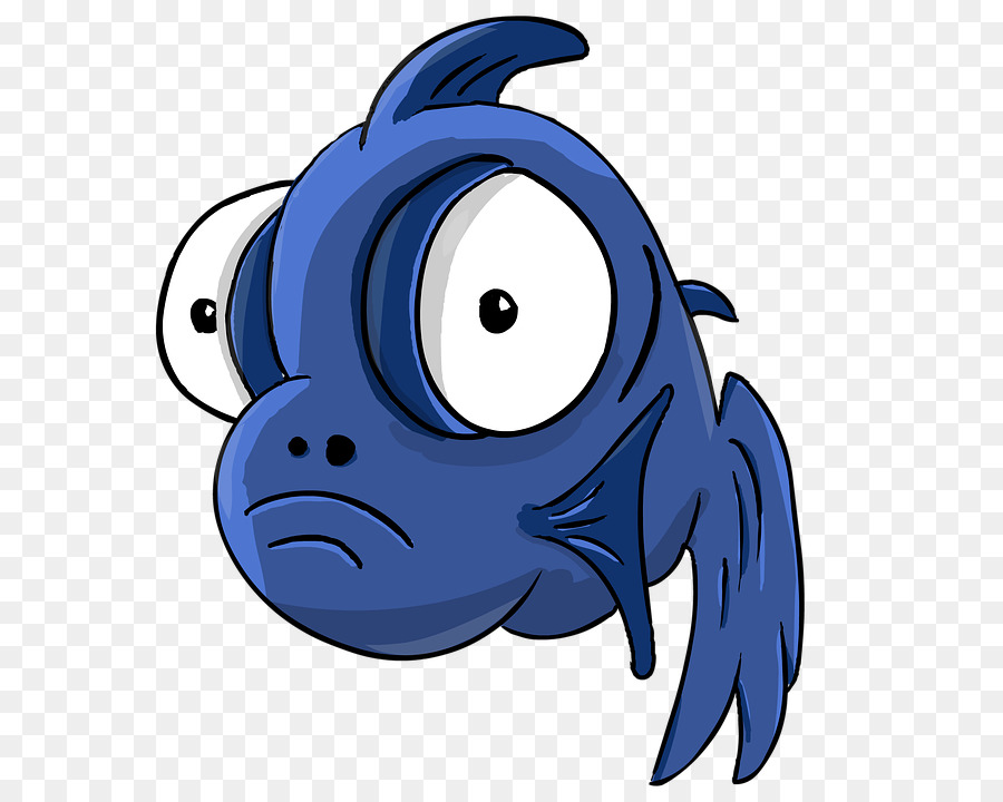 Ikan Biru，Kartun PNG