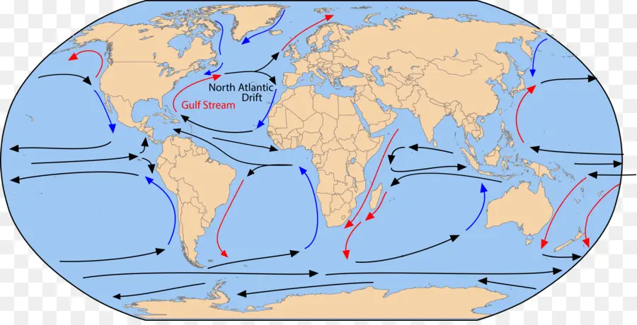 Peta Dunia，Arus Laut PNG