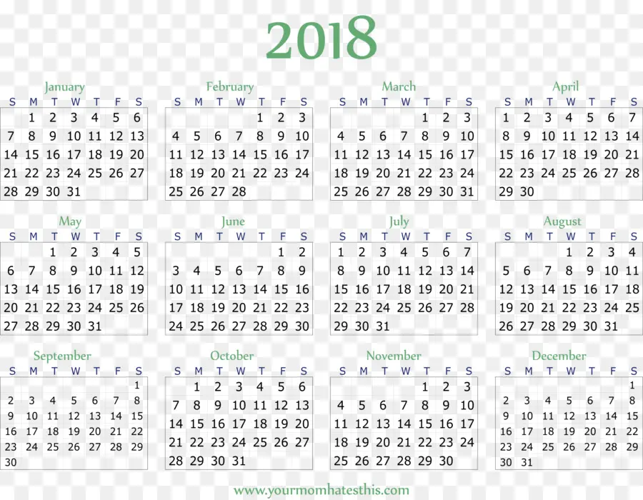 Kalender 2018，Tanggal PNG