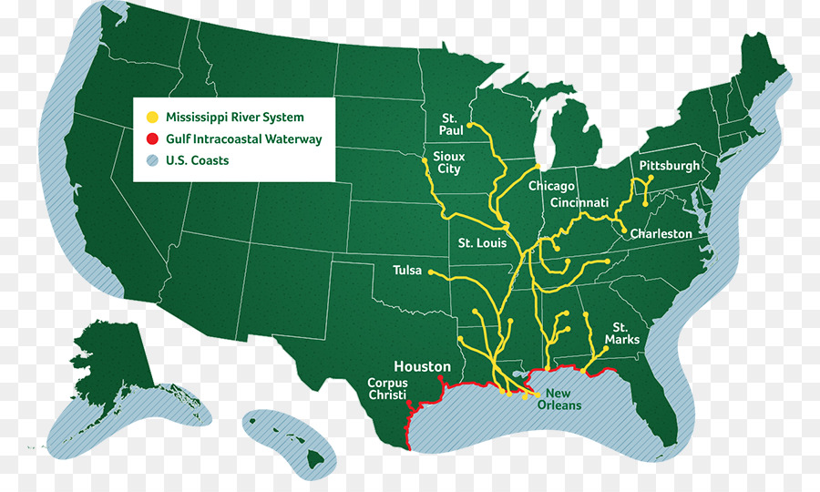Штаты сша тест. Внутренние водные пути США. Водные пути США карта. Водный транспорт США карта. Внутренние судоходные пути США.