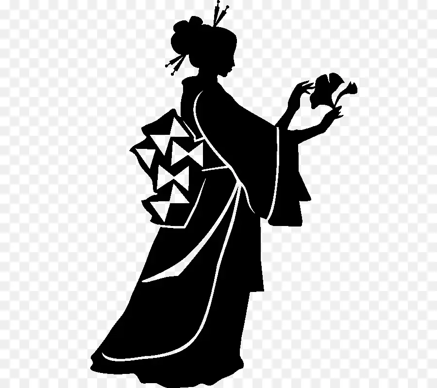 Siluet Geisha，Jepang PNG