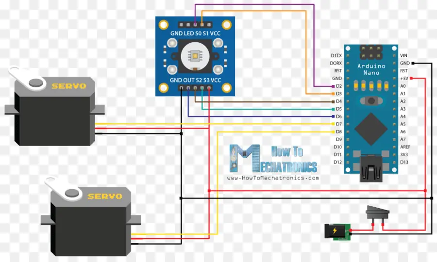 Diagram Sirkuit Arduino，Pengkabelan PNG