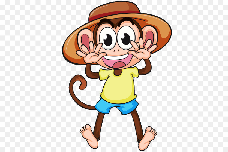 Monyet Kartun，Topi PNG