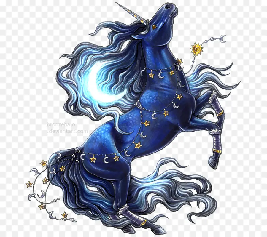 Unicorn Biru，Kuda PNG