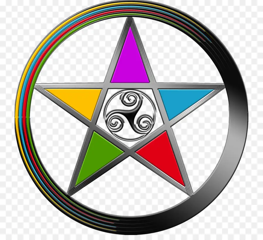 Pentagram，Berwarna Warni PNG