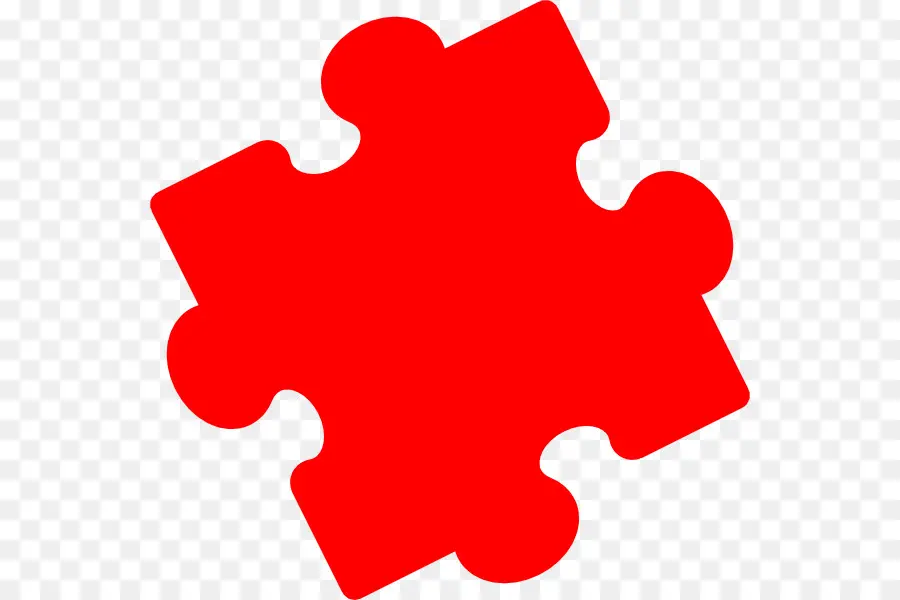 Potongan Puzzle Merah，Gergaji Ukir PNG