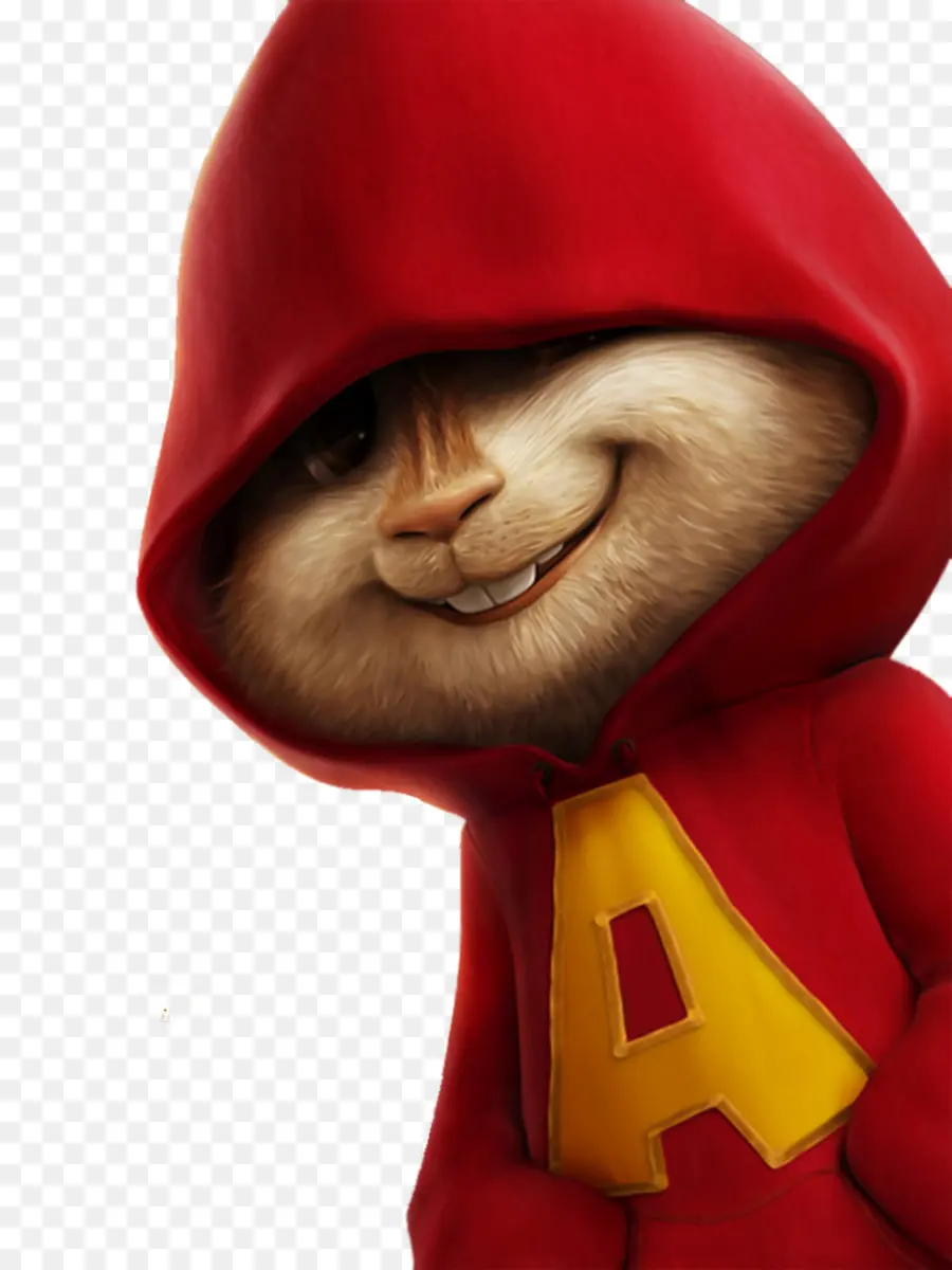 Tupai Dengan Hoodie Merah，Tersenyum PNG