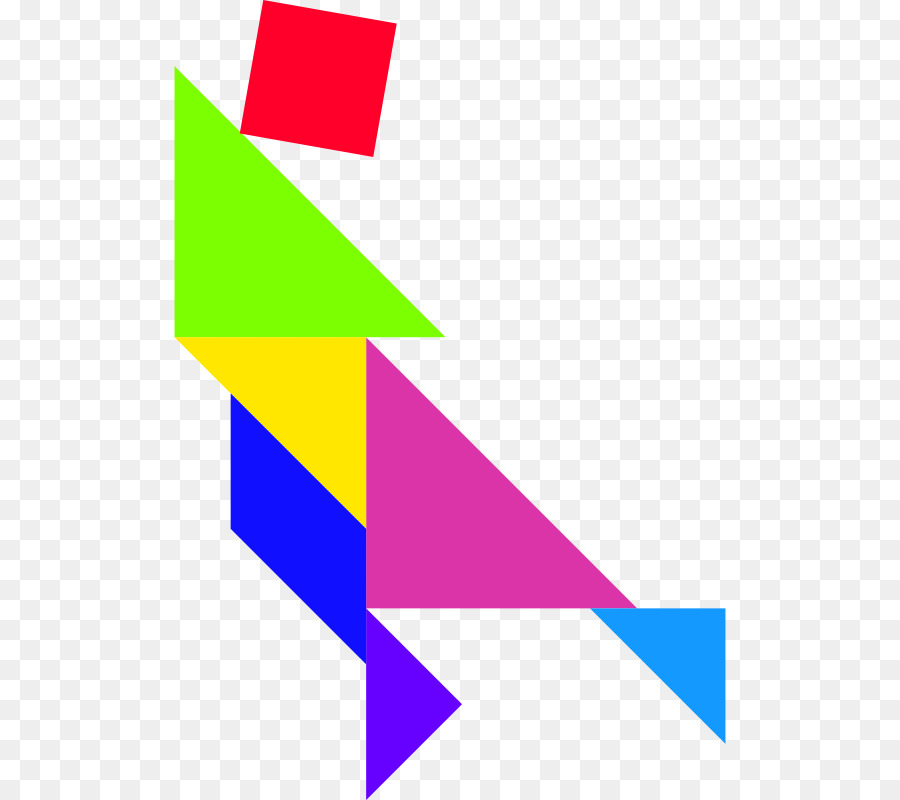 Tangram Berwarna Warni，Bentuk PNG