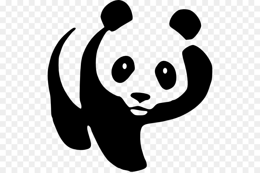 Logo Panda，Hitam Dan Putih PNG