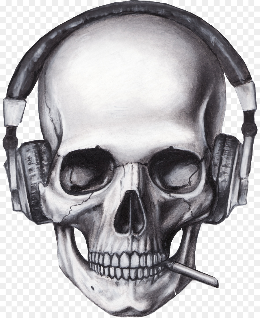 Tengkorak Dengan Headphone，Musik PNG