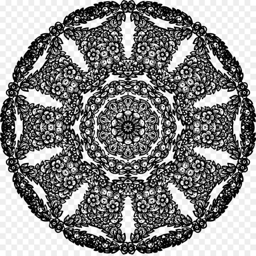 Mandala，Hitam Dan Putih PNG