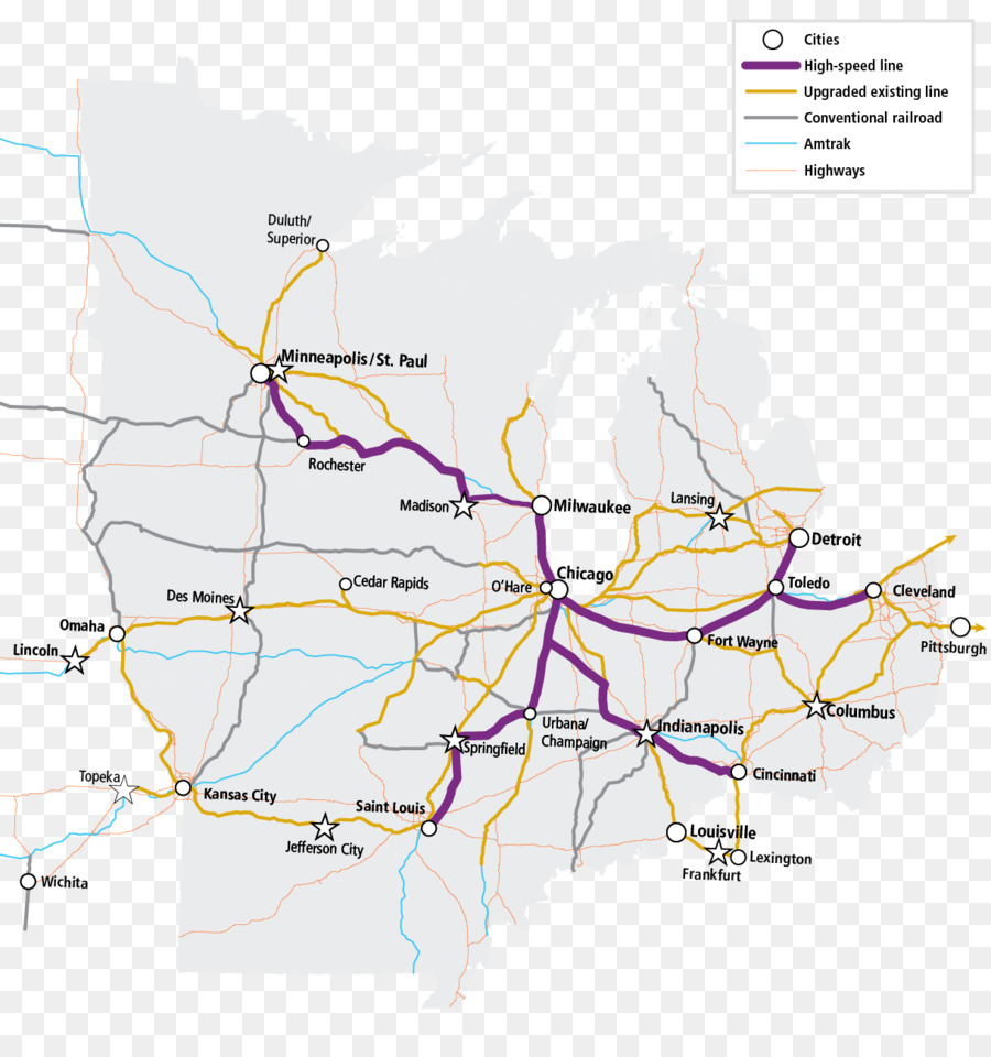 Midwest Rel Kecepatan Tinggi Asosiasi，Midwestern Amerika Serikat PNG