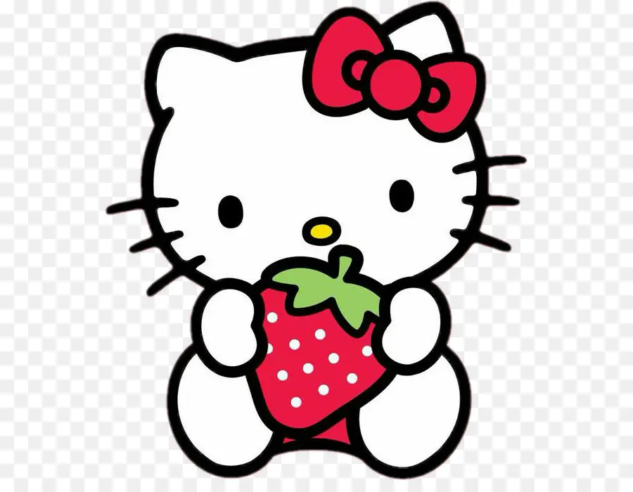 Hello Kitty Dengan Stroberi，Kartun PNG