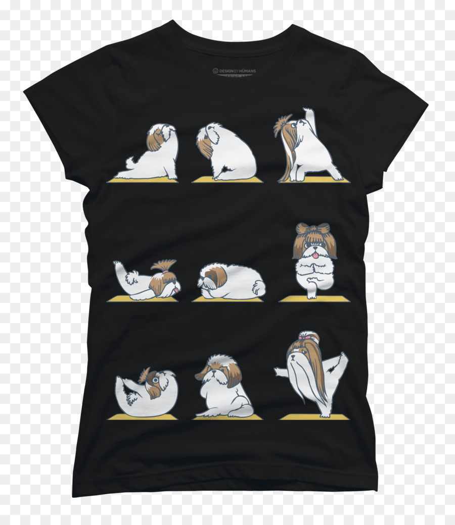 Kaos Yoga Anjing，Hitam PNG