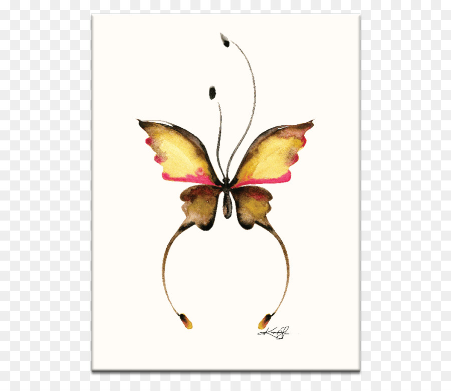 Kupu Kupu Monarch，Lukisan Cat Air PNG